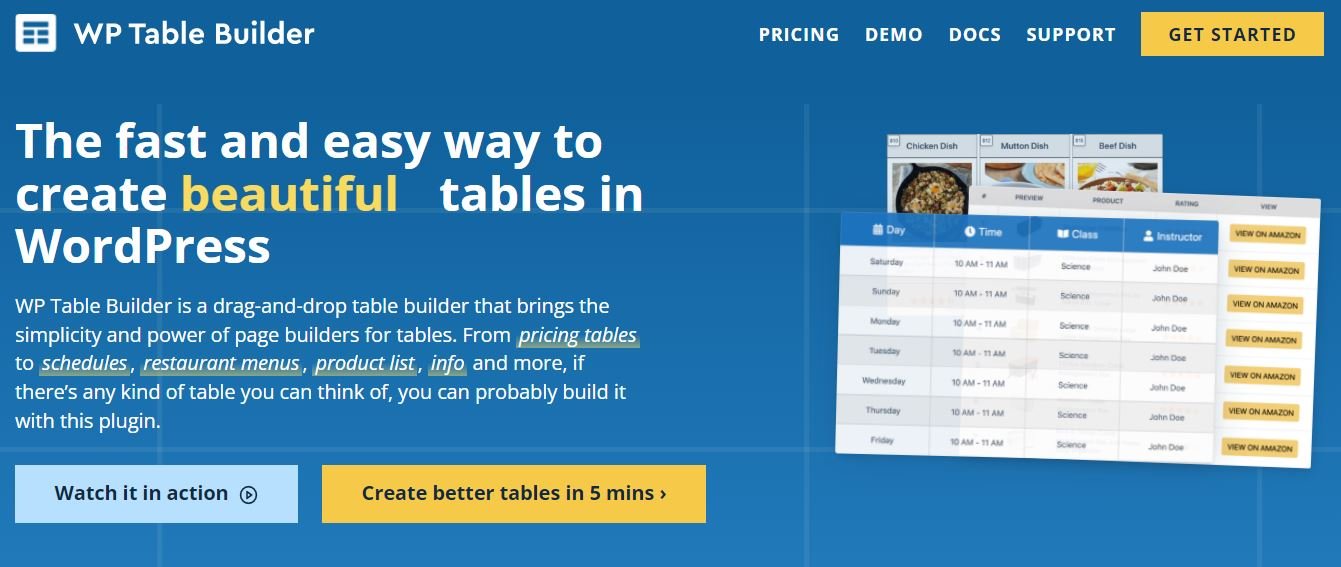 wp table builder