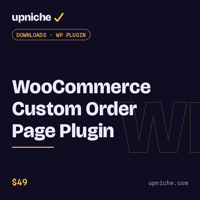 WooCommerce Custom Order Page Plugin